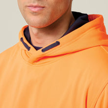 Load image into Gallery viewer, Hard Yakka Men's Hi-Vis 2 Tone Fleece Hoodie - Orange/Navy
