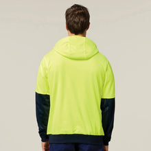 Load image into Gallery viewer, Hard Yakka Men's Hi-Vis 2 Tone Fleece Hoodie - Yellow/Navy
