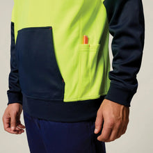 Load image into Gallery viewer, Hard Yakka Men's Hi-Vis 2 Tone Fleece Hoodie - Yellow/Navy
