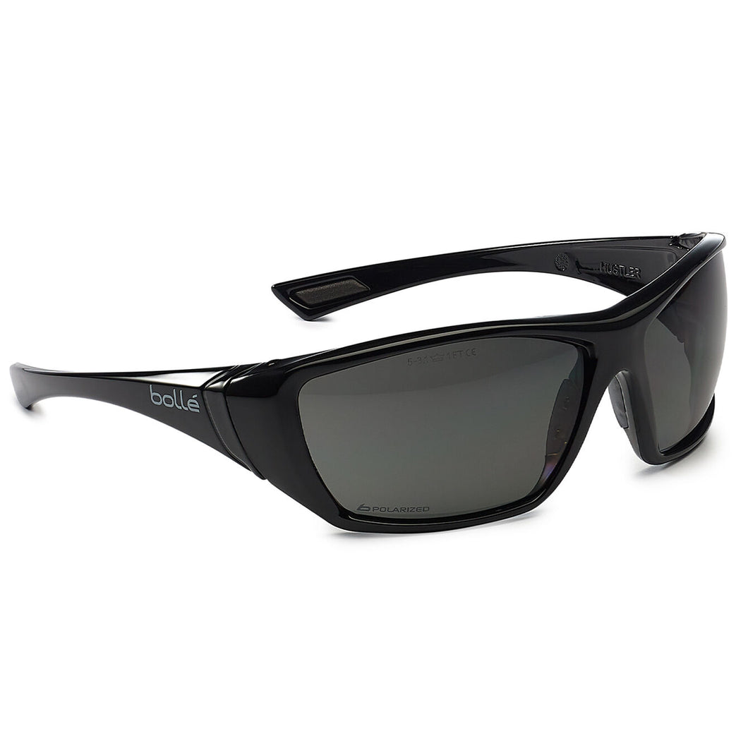 Bolle Hustler Polarised Safety Glasses - Grey/Green - Eye Protection