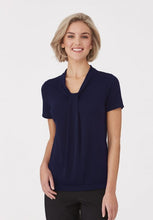 Load image into Gallery viewer, City Collection Women&#39;s Pippa Knit Short Sleeve Top- Navy - Shirts
