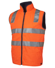 Load image into Gallery viewer, JB&#39;s Wear Men&#39;s Hi Vis Reversible Taped Vest - Orange/Navy - Vests
