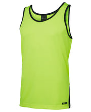 Load image into Gallery viewer, JB&#39;s Wear Men&#39;s Hi Vis Contrast Singlet - Lime/Navy - Singlet
