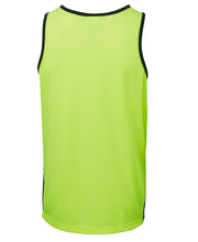 Load image into Gallery viewer, JB&#39;s Wear Men&#39;s Hi Vis Contrast Singlet - Lime/Navy - Singlet
