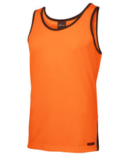 Load image into Gallery viewer, JB&#39;s Wear Men&#39;s Hi Vis Contrast Singlet - Orange/Navy - Singlet
