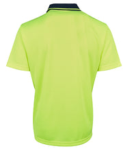 Load image into Gallery viewer, JB&#39;s Wear Hi-Vis Jacquard Non Cuff Polo Men&#39;s - Lime/Navy - Polos
