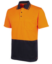 Load image into Gallery viewer, JB&#39;s Wear Hi-Vis Jacquard Non Cuff Polo Men&#39;s - Orange/Navy - Polos
