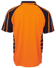 Load image into Gallery viewer, JB&#39;s Wear Men&#39;s Hi Vis Spider Short Sleeve Polo - Orange/Navy - Polos
