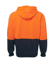 Load image into Gallery viewer, JB's Wear Men's Hi Vis Fleecy Hoodie - Orange/Navy - Hoodies/Jumpers
