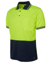 Load image into Gallery viewer, JB&#39;s Wear Men&#39;s Hi Vis Traditional Short Sleeve Polo - Lime/Navy - Polos
