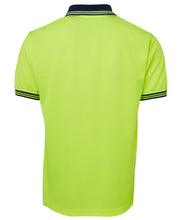 Load image into Gallery viewer, JB&#39;s Wear Men&#39;s Hi Vis Traditional Short Sleeve Polo - Lime/Navy - Polos
