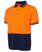 Load image into Gallery viewer, JB&#39;s Wear Men&#39;s Hi Vis Traditional Short Sleeve Polo - Orange/Navy - Polos
