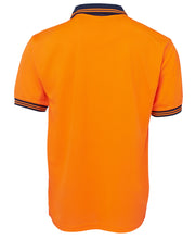 Load image into Gallery viewer, JB&#39;s Wear Men&#39;s Hi Vis Traditional Short Sleeve Polo - Orange/Navy - Polos
