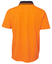 Load image into Gallery viewer, JB&#39;s Wear Men&#39;s Hi Vis Non Cuff Short Sleeve Cotton Back Polo - Orange/Navy - Polos
