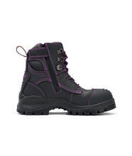 Load image into Gallery viewer, Blundstone Women&#39;s 897 Zip Side Lace Up Safety Boots - Black - Safety Footwear
