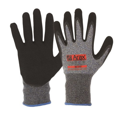 Pro Choice Unisex Arax Nitrile Sand Dip on 13G Liner Glove - Grey - Hand Protection