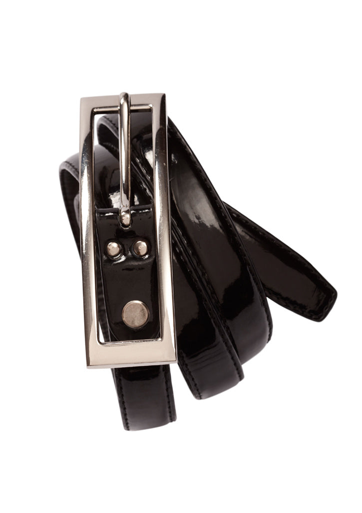 Biz Collection Women's Semi-Patent Belt - Black - Belts