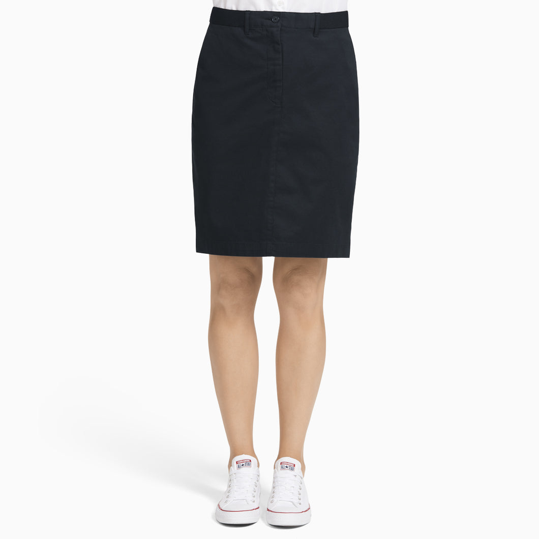 NNT Women's Stretch Cotton Chino Skirt - Black - Skirts/Dresses