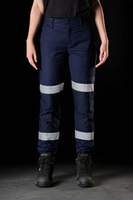 Load image into Gallery viewer, FXD Women&#39;s Stretch Reflective Taped Work Cuff Pant WP-4WT  - Navy - Pants
