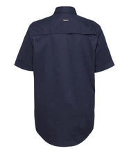 Load image into Gallery viewer, KingGee Men&#39;s Vented Drill Short Sleeve Shirt - Navy - Shirts
