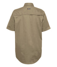 Load image into Gallery viewer, KingGee Men&#39;s Vented Closed Front Drill Short Sleeve Shirt - Khaki - Shirts
