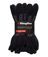 Load image into Gallery viewer, KingGee Men&#39;s Crew Cotton Work Sock - 5 Pack - Black - Socks
