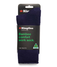 Load image into Gallery viewer, KingGee Men's Bamboo Work Sock - Navy - Socks
