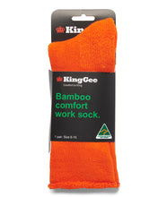 Load image into Gallery viewer, KingGee Men's Bamboo Work Sock - Orange/Fluro - Socks
