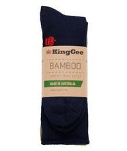 Load image into Gallery viewer, KingGee Men&#39;s Bamboo Work Sock 3 pack - Black/Khaki/Navy - Socks
