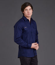 Load image into Gallery viewer, KingGee Men&#39;s Workcool Pro Long Sleeve Shirt - Navy - Shirts
