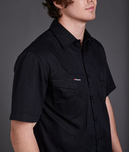 Load image into Gallery viewer, KingGee Men&#39;s Tradies Short Sleeve Shirt - Black - Shirts
