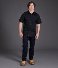 Load image into Gallery viewer, KingGee Men&#39;s Tradies Short Sleeve Shirt - Black - Shirts
