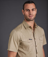 Load image into Gallery viewer, KingGee Men&#39;s Tradies Short Sleeve Shirt - Khaki - Shirts
