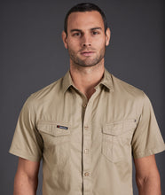 Load image into Gallery viewer, KingGee Men&#39;s Tradies Short Sleeve Shirt - Khaki - Shirts
