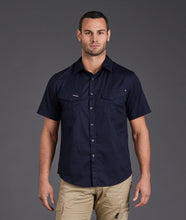 Load image into Gallery viewer, KingGee Men&#39;s Tradies Short Sleeve Shirt - Oiled Navy - Shirts
