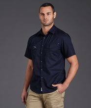 Load image into Gallery viewer, KingGee Men&#39;s Tradies Short Sleeve Shirt - Oiled Navy - Shirts
