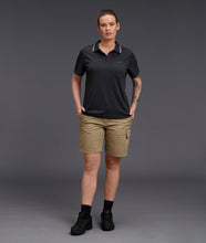 Load image into Gallery viewer, KingGee Women&#39;s Hyperfreeze Spliced Short Sleeve Polo - Black - Polos
