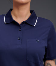 Load image into Gallery viewer, KingGee Women&#39;s Workcool Hyperfreeze Short Sleeve Polo - Navy - Polos
