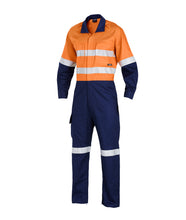 Load image into Gallery viewer, KingGee Men&#39;s Workcool 2 Reflective Spliced Combination Overall - Orange/Navy - Overalls
