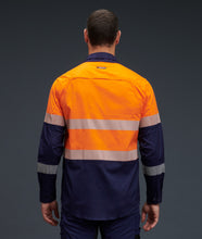 Load image into Gallery viewer, KingGee Men&#39;s Workcool Pro Bio Motion Long Sleeve Shirt - Orange/Navy - Shirts
