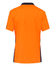 Load image into Gallery viewer, KingGee Men&#39;s Workcool Hyperfreeze Spliced Short Sleeve Polo - Orange/Navy - Polos
