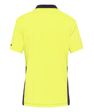 Load image into Gallery viewer, KingGee Men&#39;s Workcool Hyperfreeze Spliced Short Sleeve Polo - Yellow/Navy - Polos
