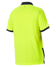 Load image into Gallery viewer, KingGee Men&#39;s Workcool Spliced Short Sleeve Polo - Yellow/Navy - Polos
