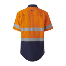 Load image into Gallery viewer, KingGee Men&#39;s Workcool Vented Spliced Shirt Taped S/S - Orange/Navy - Shirts
