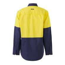 Load image into Gallery viewer, KingGee Men&#39;s Workcool Vented Spliced Shirt L/S - Yellow/Navy - Shirts
