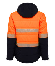 Load image into Gallery viewer, KingGee Men&#39;s Reflective Puffer Jacket - Orange/Navy - Jackets
