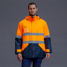 Load image into Gallery viewer, KingGee Men's Reflective Lightweight Jacket - Orange/Navy - Jackets
