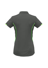 Load image into Gallery viewer, Biz Collection Women's Razor Polo - Grey/Fluoro Lime - Polos
