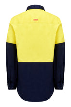 Load image into Gallery viewer, Hard Yakka Men&#39;s Core Hi Vis Long Sleeve Heavyweight 2 Tone Shirt - Yellow/Navy - Shirts
