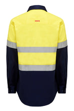 Load image into Gallery viewer, Hard Yakka Men&#39;s Core Hi Vis 2 Tone Taped Drill Shirt - Yellow/Navy - Shirts
